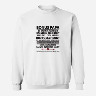 Bonus Papa Herz-Botschaft Sweatshirt, Liebevolles Geschenk - Seseable