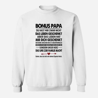 Bonus Papa Sweatshirt mit Dankesbotschaft, Perfektes Präsent für Stiefvater - Seseable
