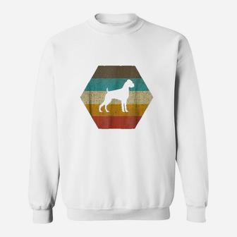 Boxer Dog Retro Vintage 70s Silhouette Breed Gift Sweat Shirt - Seseable