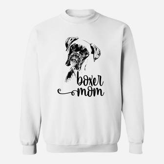 Boxer Mom Dog Face Dog Lovers Boxer Mom Gif Sweat Shirt - Seseable