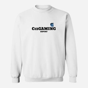C12 Gaming Logo Sweatshirt Unisex Weiß, Esport-Team Fanbekleidung - Seseable