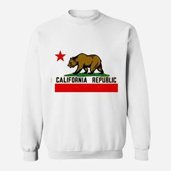 California Republic Borderless Bear Flag Black Sweat Shirt - Seseable