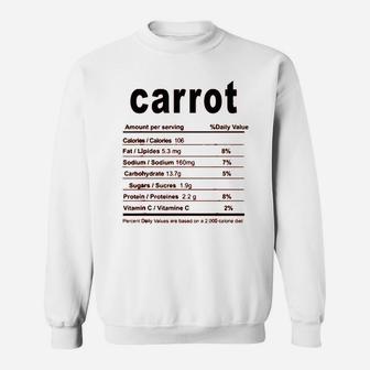 Carrot Costume Funny Food Nutrition Facts Sweatshirt - Seseable