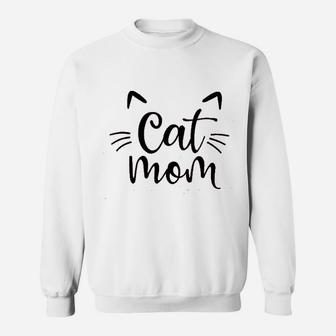 Cat Mom Cute Print Sweat Shirt - Seseable