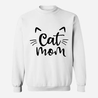 Cat Mom Letter Print Sweat Shirt - Seseable