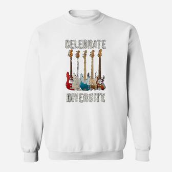 Celebrate Diversity Gift For Bass Guitar Player Bassist Sweat Shirt - Seseable