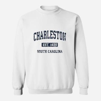 Charleston South Carolina Sc Vintage Athletic Sports Design Sweat Shirt - Seseable