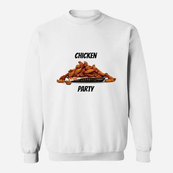 Chicken Party Chicken Wing For Hot Wing Lovers Sweatshirt - Seseable