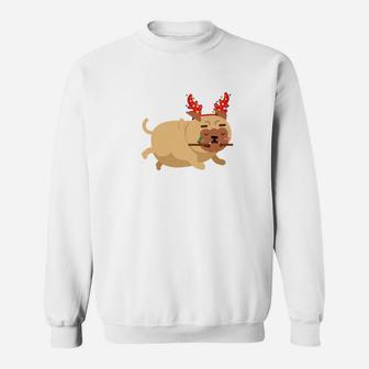 Christmas Funny Bulldogs Antlers Xmas Christmas Tee Sweat Shirt - Seseable