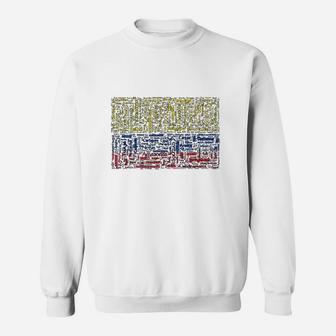 Colombian Flag With Colombian Cities Word Art Gift Sweat Shirt - Seseable