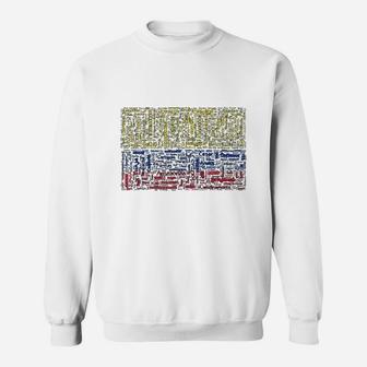 Colombian Flag With Colombian Cities Word Art Gift Sweatshirt - Seseable
