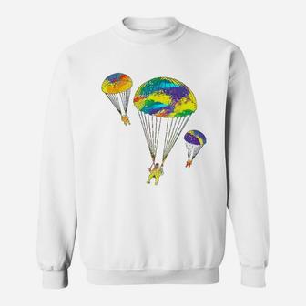 Colorful Parachute Skydiving Skydive Parachuting Gift Sweat Shirt - Seseable