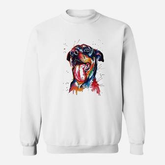 Colorful Rottweiler Dog Lover Dad Mom Sweat Shirt - Seseable