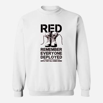 Combat Boots Red Friday Remember Everyone Deployed Sweat Shirt - Seseable