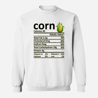 Corn Nutrition Food Facts Thanksgiving Costume Christmas Sweat Shirt - Seseable