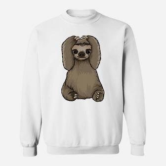 Cute Baby Sloth Holding Paws Cartoon Gift Sweatshirt - Seseable