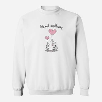 Cute Elephants Hearts Me And My Mommy Mother Child Sweat Shirt - Seseable