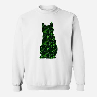 Cute Shamrock Chartreux Mom Dad Gift St Patricks Day Awesome Cat Lovers Gift Sweat Shirt - Seseable
