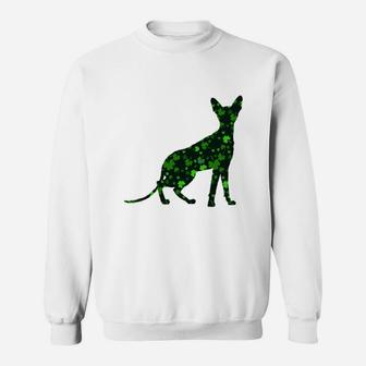Cute Shamrock Cornish Rex Mom Dad Gift St Patricks Day Awesome Cat Lovers Gift Sweat Shirt - Seseable