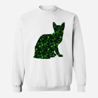 Cute Shamrock Egyptian Mau Mom Dad Gift St Patricks Day Awesome Cat Lovers Gift Sweat Shirt - Seseable