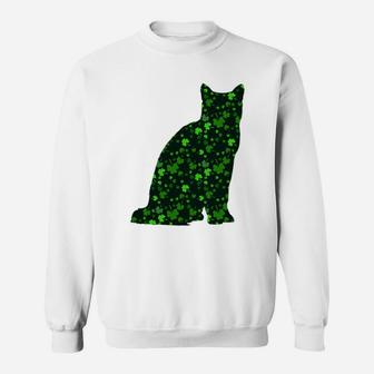 Cute Shamrock European Shorthair Mom Dad Gift St Patricks Day Awesome Cat Lovers Gift Sweat Shirt - Seseable