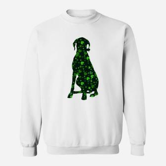 Cute Shamrock Great Dane Mom Dad Gift St Patricks Day Awesome Dog Lovers Gift Sweat Shirt - Seseable