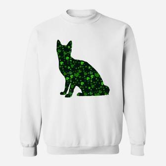Cute Shamrock Japanese Bobtail Mom Dad Gift St Patricks Day Awesome Cat Lovers Gift Sweat Shirt - Seseable