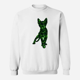 Cute Shamrock Ocicat Mom Dad Gift St Patricks Day Awesome Cat Lovers Gift Sweat Shirt - Seseable