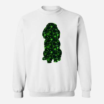 Cute Shamrock Poodle Mom Dad Gift St Patricks Day Awesome Dog Lovers Gift Sweat Shirt - Seseable