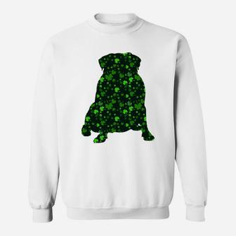 Cute Shamrock Pug Mom Dad Gift St Patricks Day Awesome Dog Lovers Gift Sweat Shirt - Seseable