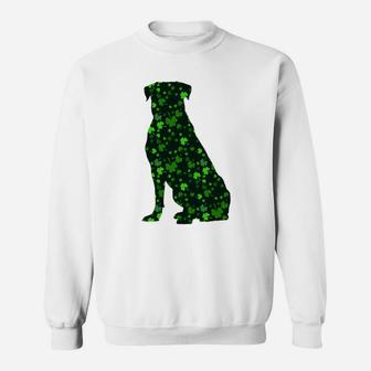 Cute Shamrock Rottweiler Mom Dad Gift St Patricks Day Awesome Dog Lovers Gift Sweat Shirt - Seseable