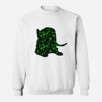 Cute Shamrock Savannah Mom Dad Gift St Patricks Day Awesome Cat Lovers Gift Sweat Shirt - Seseable