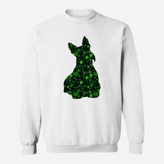 Cute Shamrock Scottish Terrier Mom Dad Gift St Patricks Day Awesome Dog Lovers Gift Sweat Shirt - Seseable