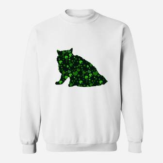 Cute Shamrock Selkirk Rex Mom Dad Gift St Patricks Day Awesome Cat Lovers Gift Sweat Shirt - Seseable