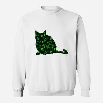 Cute Shamrock Thai Mom Dad Gift St Patricks Day Awesome Cat Lovers Gift Sweat Shirt - Seseable