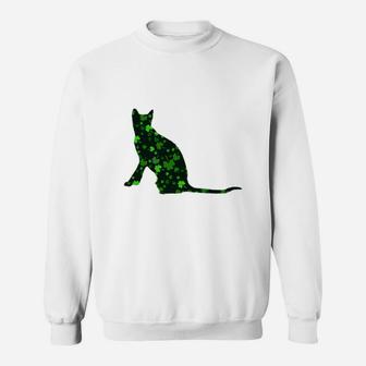 Cute Shamrock Toyger Mom Dad Gift St Patricks Day Awesome Cat Lovers Gift Sweat Shirt - Seseable