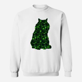 Cute Shamrock Turkish Van Mom Dad Gift St Patricks Day Awesome Cat Lovers Gift Sweat Shirt - Seseable