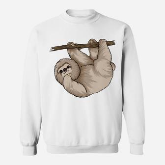 Cute Sloth Climbing Funny Animal Cartoon Sweatshirt | Seseable CA