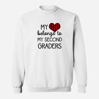 Cute Sweet Valentines Day Gift Idea For 2nd Grade Teacher Sweat Shirt - Seseable