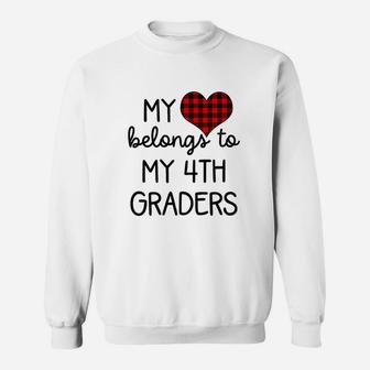 Cute Sweet Valentines Day Gift Idea For 4th Grade Teacher Sweat Shirt - Seseable