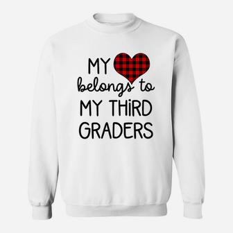 Cute Sweet Valentines Day Gift Idea For Third Grade Teacher Sweat Shirt - Seseable