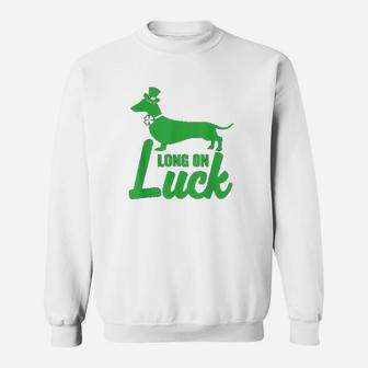 Dachshund Long On Luck Funny St Patricks Day Sweat Shirt - Seseable