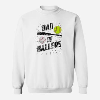 Dad Of Ballers Funny Baseball Softball Game Fathers Day Gift Sweat Shirt - Seseable