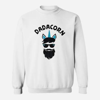 Dadacorn Unicorn Dad Beard Gift For Daddy Unicorn Sweat Shirt - Seseable