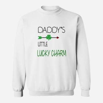 Daddys Little Lucky Charm Cute St Patricks Day Kids Sweat Shirt - Seseable