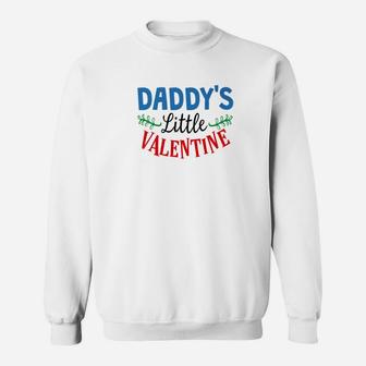 Daddys Little Valentine Day Shirt Kids Cute School Sweat Shirt - Seseable