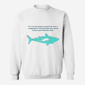 Dangerous Animal Scuba Diver Great White Shark Sweat Shirt - Seseable