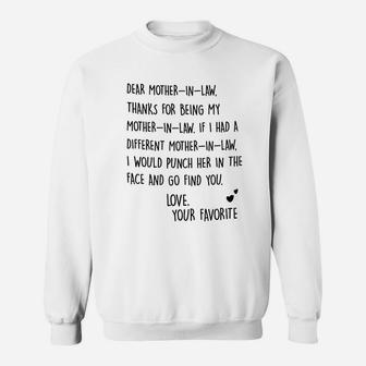 Dear Mother In Law birthday Sweat Shirt - Seseable