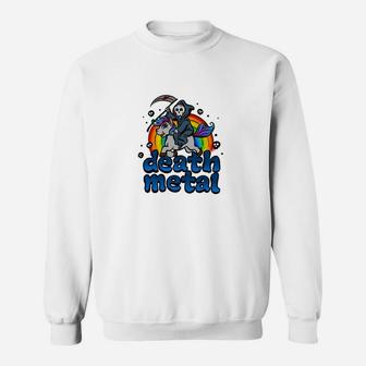 Death Metal Musik Einhorn Pony Rainbow Sweatshirt - Seseable