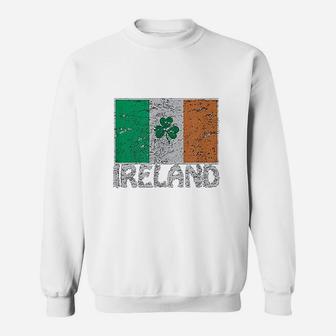 Distressed Ireland Flag Shamrock Cool Irish Flags Sweat Shirt